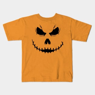 Vintage Scary Pumpkin Face Jack O Lantern Halloween Costume Kids T-Shirt